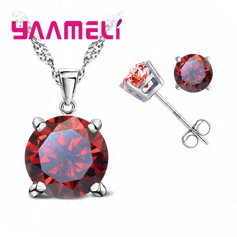 Giemi 8 Colors Optional Simple Crystals 925 Sterling Silver Necklace Stud Earrings Jewelry Sets Best Birthday Gifts For Women
Giemi 8 Colors Optional Simple Crystals 925 Sterling Silver Necklace Stud Earrings Jewelry Sets Best Birthday Gifts For Women