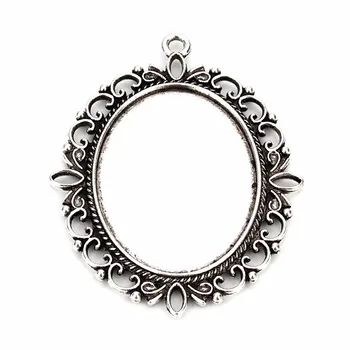 5pcs/lot 30*40mm Antique Silver Necklace Pendants Settings Lace DIY Base Tray Bezel Blank Fit Oval Cabochons Jewelry Findings
5pcs/lot 30*40mm Antique Silver Necklace Pendants Settings Lace DIY Base Tray Bezel Blank Fit Oval Cabochons Jewelry Findings