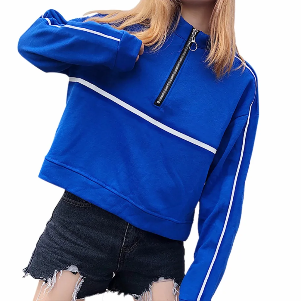 Women Autumn Loose Pullover Plus Size Harajuku Thin Zipper Long-sleeved Loose O-neck Short Tops Warm Outwear
Women Autumn Loose Pullover Plus Size Harajuku Thin Zipper Long-sleeved Loose O-neck Short Tops Warm Outwear