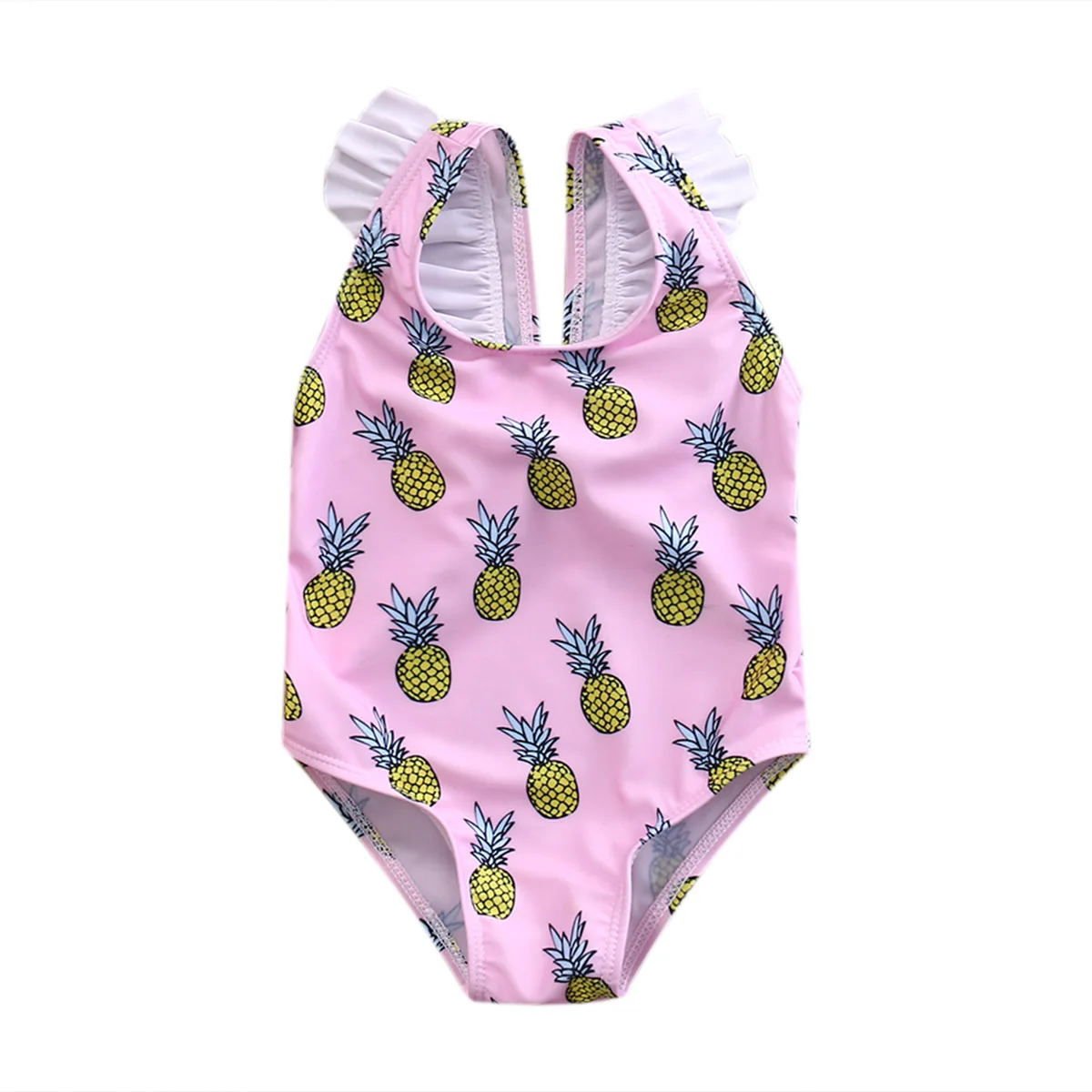 Цельнокроеный купальник для маленьких девочек с ананасами на бретельках пляжная