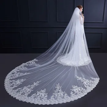 3.5 M White Ivory Cathedral Wedding Veils Long Applique Edge Bridal Veil with Comb Wedding Accessories Bride Veu Wedding Veil
3.5 M White Ivory Cathedral Wedding Veils Long Applique Edge Bridal Veil with Comb Wedding Accessories Bride Veu Wedding Veil