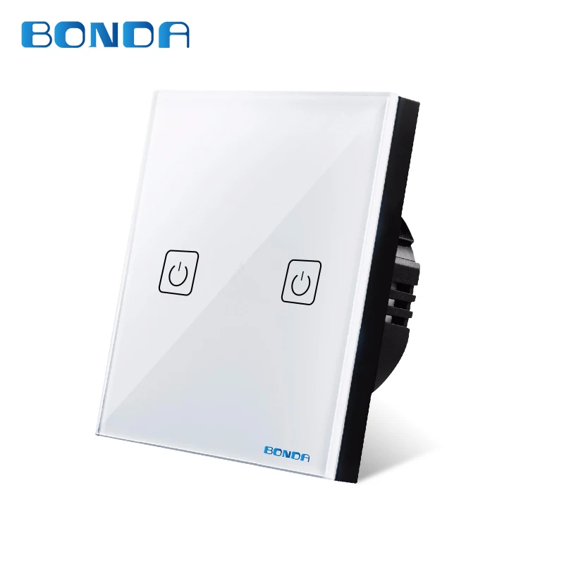 BONDA Touch Switch EU / UK Standard Crystal Glass Panel 1 Gang 2 Way Touch Switch, EU Light Wall Touch Screen Switch, AC220V
BONDA Touch Switch EU / UK Standard Crystal Glass Panel 1 Gang 2 Way Touch Switch, EU Light Wall Touch Screen Switch, AC220V