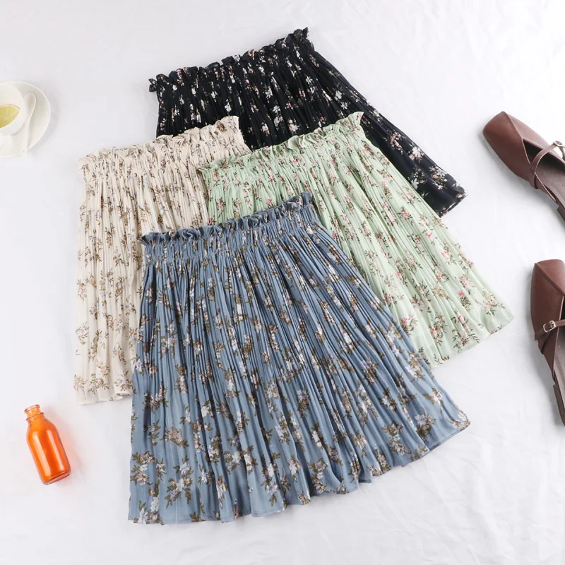 Summer Floral Print Chiffon Short Skirts Women Elastic Waist Pleated Boho Micro Skirt Female Casual Vintage Sexy Tutu Skirt G553
Summer Floral Print Chiffon Short Skirts Women Elastic Waist Pleated Boho Micro Skirt Female Casual Vintage Sexy Tutu Skirt G553