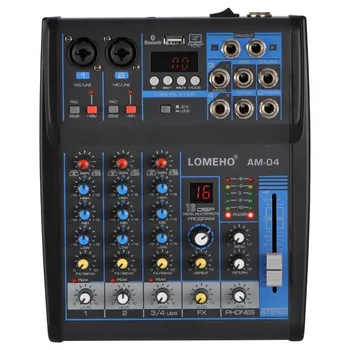 LOMOEHO AM-04 2 Mono + 1 Stereo 4 Channels Bluetooth USB 48V Phantom Professional DJ Audio Mixer
LOMOEHO AM-04 2 Mono + 1 Stereo 4 Channels Bluetooth USB 48V Phantom Professional DJ Audio Mixer