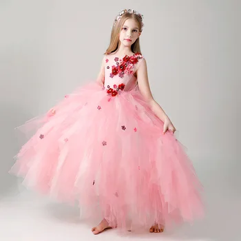 Summer Girl dress Costumes Princess dress Children's wedding dress tutu Little host piano performance costume flower girl dress
Summer Girl dress Costumes Princess dress Children's wedding dress tutu Little host piano performance costume flower girl dress