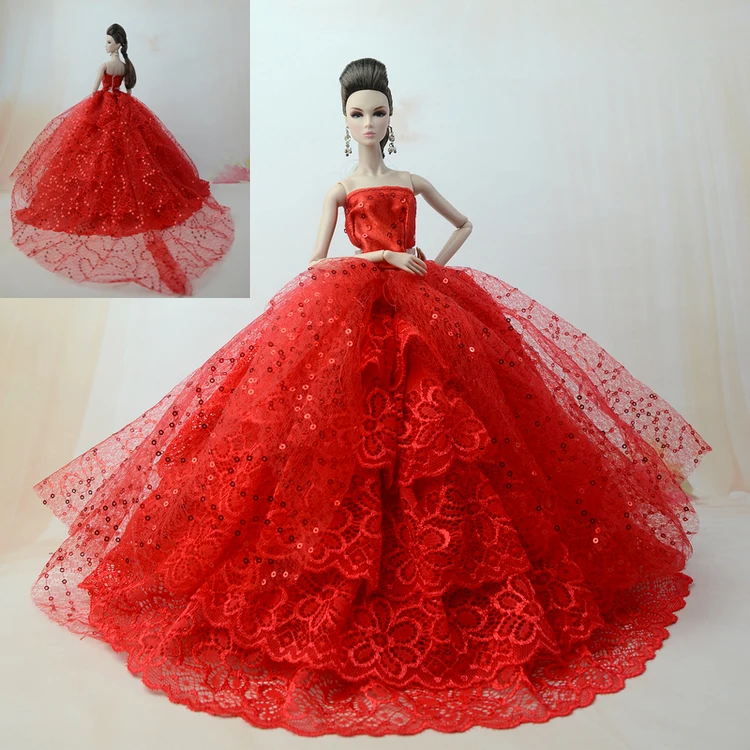 Gorgeous Hot Red Satin Lace Gown Dress / Long Trailing Wedding Party Outfit Clothing For 1/6 Barbie Xinyi Kurhn FR Doll
Gorgeous Hot Red Satin Lace Gown Dress / Long Trailing Wedding Party Outfit Clothing For 1/6 Barbie Xinyi Kurhn FR Doll