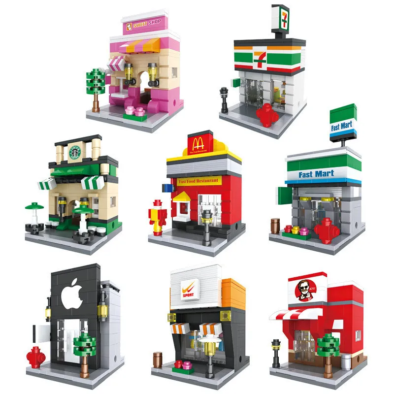 Kawaii Mini Street City 3D Retail Store McDonald Cafe Apple Mini Shop KFCE Classic Educational Building Block Toys for Legoings
Kawaii Mini Street City 3D Retail Store McDonald Cafe Apple Mini Shop KFCE Classic Educational Building Block Toys for Legoings