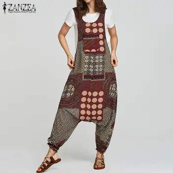 Women's Jumpsuits 2020 ZANZEA Ethnic Print Overalls Vintage Linen Cargo Pants Plus Size Rompers Front Pockets Combinaison Femme
Women's Jumpsuits 2020 ZANZEA Ethnic Print Overalls Vintage Linen Cargo Pants Plus Size Rompers Front Pockets Combinaison Femme