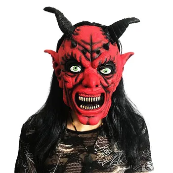 Scary Adult Costume Horn Mask with Hair Horror Party Cosplay Halloween Latex Scary Horns Red Devil Mask for Party Cosplay
Scary Adult Costume Horn Mask with Hair Horror Party Cosplay Halloween Latex Scary Horns Red Devil Mask for Party Cosplay