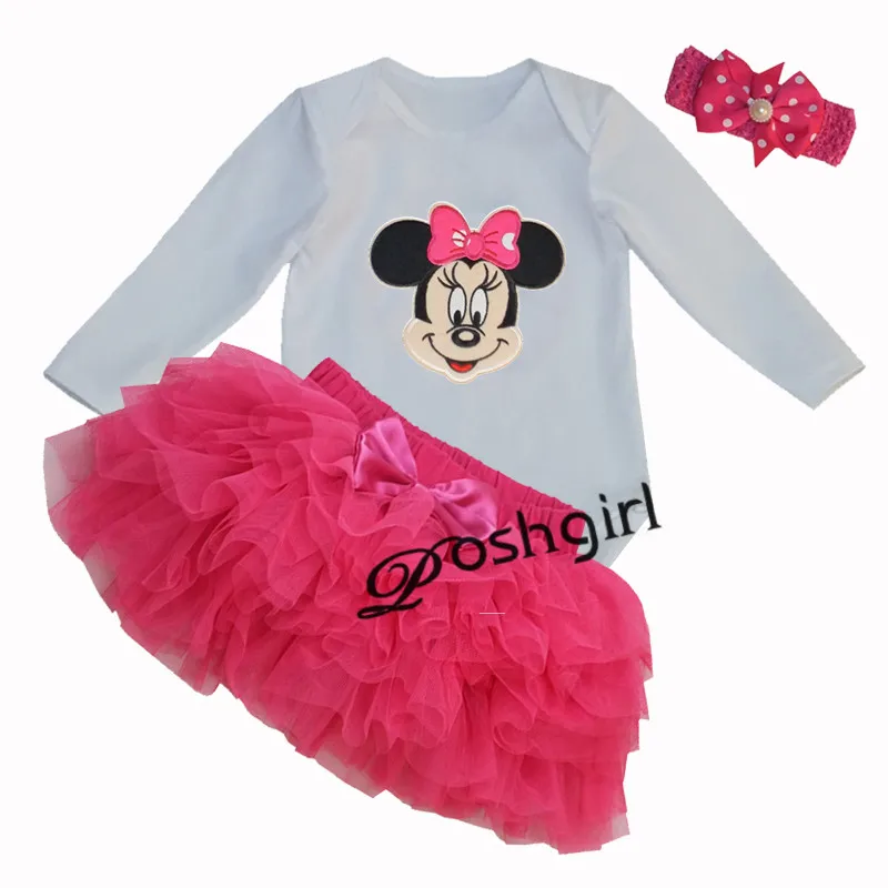 

Infant Girl Clothes Party Costume Newborn Baby Romper Dress Minnie Mickey Tutu Dress Baby Girl Climbing Bebe 1st Birthday Gift