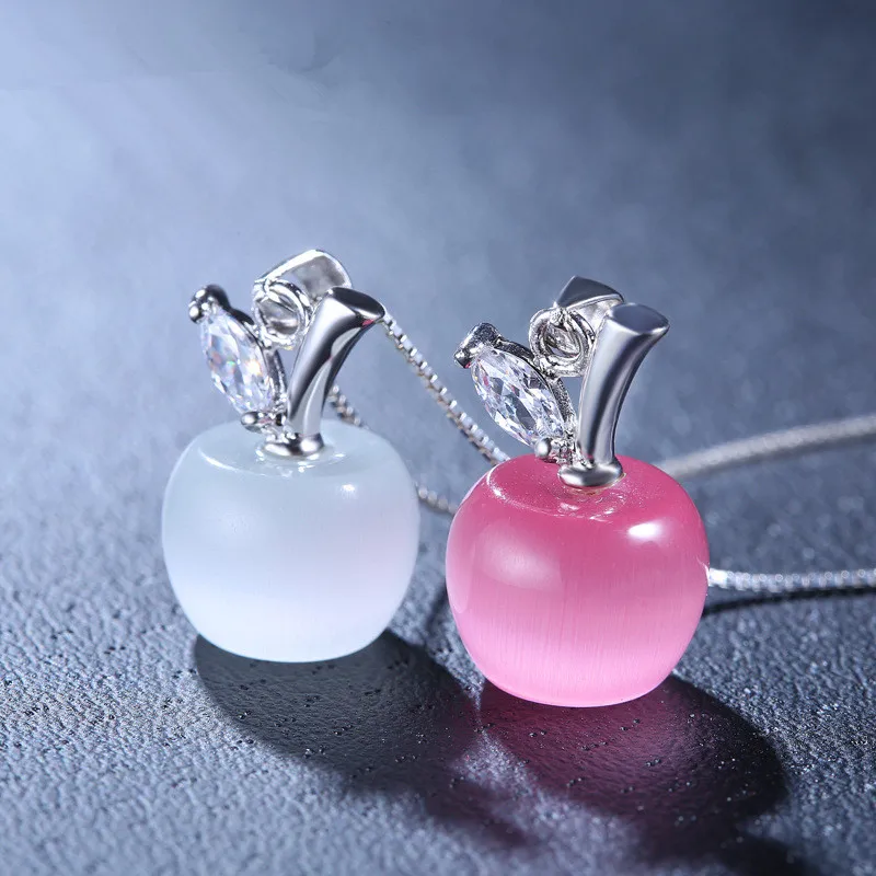 925 Silver Opal Apple Sterling Silver Pendant Necklace Pink White Moonstone Necklaces & Pendants for Women Christmas Gift
925 Silver Opal Apple Sterling Silver Pendant Necklace Pink White Moonstone Necklaces & Pendants for Women Christmas Gift