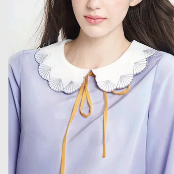 Blouse Shirt detachable fashion shirt sweater Exclusive embroidery purple shell big doll collar vest double lace collar necklace
Blouse Shirt detachable fashion shirt sweater Exclusive embroidery purple shell big doll collar vest double lace collar necklace