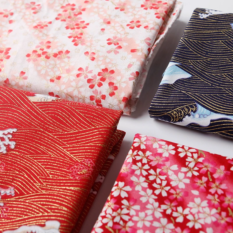 Cotton Fabric Patchwork DIY Fabrics Waves Cherry Blossom Color Bronzing fabrics S97
Cotton Fabric Patchwork DIY Fabrics Waves Cherry Blossom Color Bronzing fabrics S97