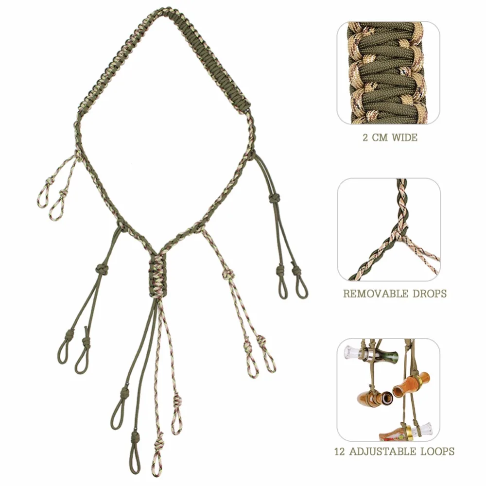 Шнурок PSKOOK Duck Call с 12 регулируемыми петлями охотничьи вызовы наружный шнурок из