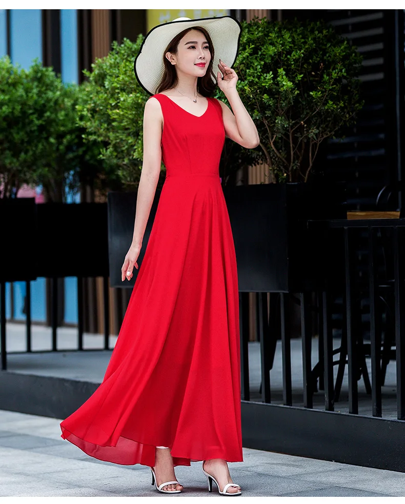 Summer Elegant Fairy Dress 2018 New Style Chiffon Sleeveless V-tie Super Fairy Long Dress
Summer Elegant Fairy Dress 2018 New Style Chiffon Sleeveless V-tie Super Fairy Long Dress