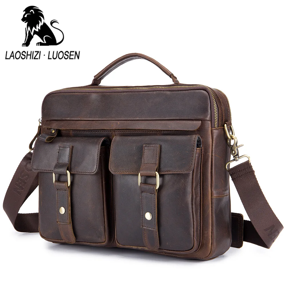 LAOSHIZI 2018 New Fashion cowhide male commercial briefcase /Real Leather vintage men's messenger bag/casual Business bag
LAOSHIZI 2018 New Fashion cowhide male commercial briefcase /Real Leather vintage men's messenger bag/casual Business bag