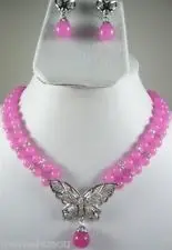 Women's gift Jewelry WGP word Natural Fine Valentine's Day word Fine Lovely 2Rows Pink gem stone Necklace Earring Set 
Women's gift Jewelry WGP word Natural Fine Valentine's Day word Fine Lovely 2Rows Pink gem stone Necklace Earring Set