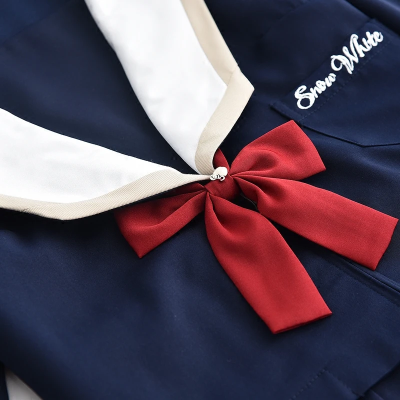 Японская школьная униформа для девочек в морском стиле топы + галстук бабочка