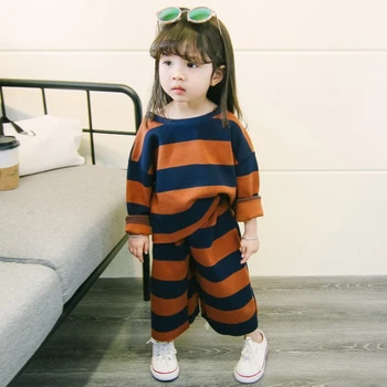 Girl spring new striped casual suit Girl Long Sleeve Cotton Fashion Set Girl loose version of the suit
Girl spring new striped casual suit Girl Long Sleeve Cotton Fashion Set Girl loose version of the suit