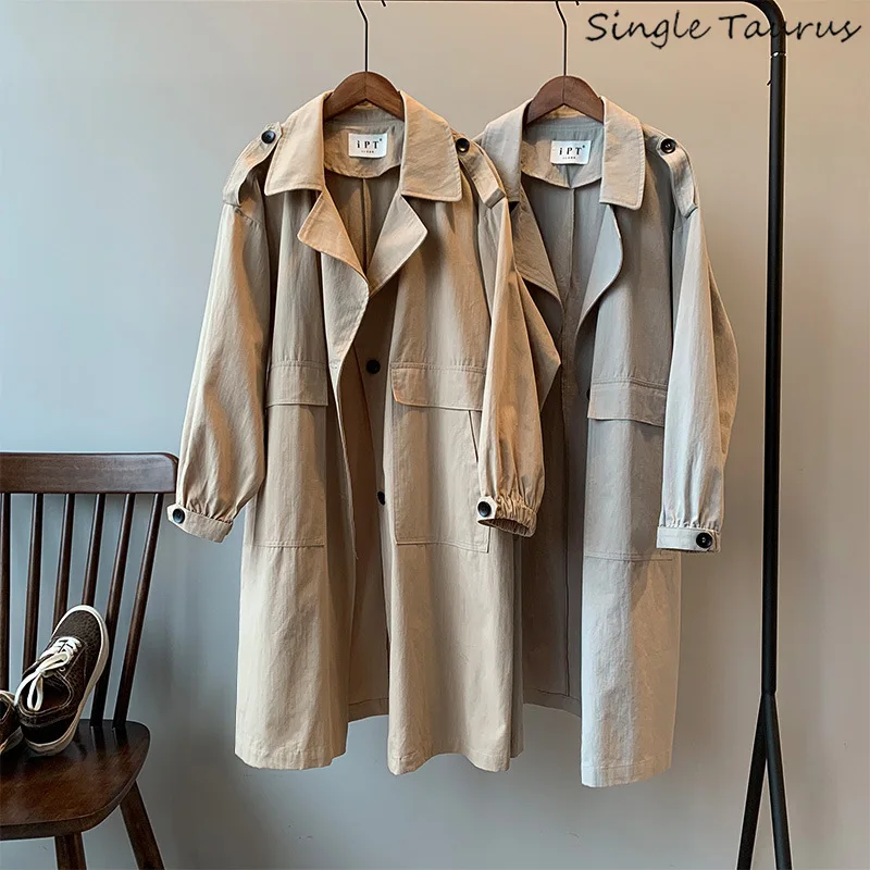 Spring Fall Women Trench Coat Padded Slim Long Clothes Long Overknee Loose Straight Korean Cardigan Feminine Khaki Overcoat 2019
Spring Fall Women Trench Coat Padded Slim Long Clothes Long Overknee Loose Straight Korean Cardigan Feminine Khaki Overcoat 2019