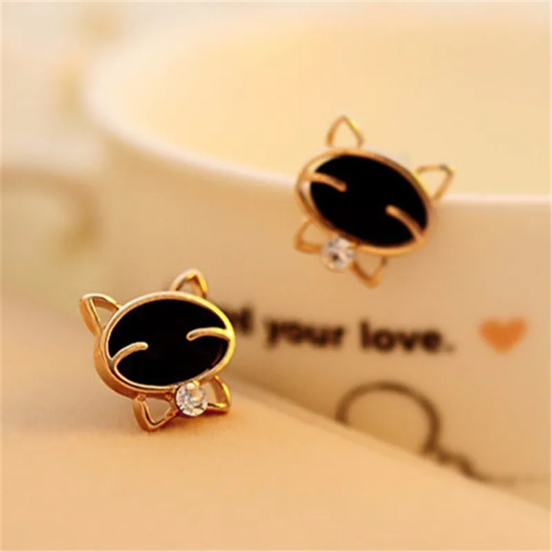 RONGQING 10Pair/lot Fashion Black Cat Earrings Golden Luxury Fashion Accessories for Women Cute Animal Jewelry
RONGQING 10Pair/lot Fashion Black Cat Earrings Golden Luxury Fashion Accessories for Women Cute Animal Jewelry