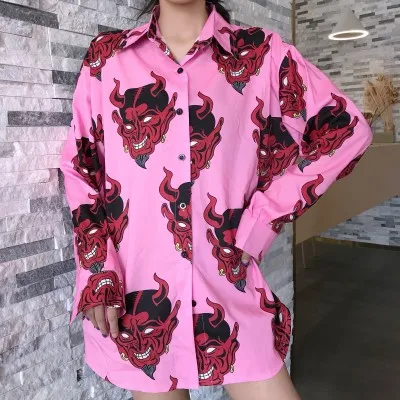Lychee Harajuku Demon Print Summer Women Blouse Punk Gothic Casual Loose Shirt Tops Female shirt womens tops and blouses
Lychee Harajuku Demon Print Summer Women Blouse Punk Gothic Casual Loose Shirt Tops Female shirt womens tops and blouses