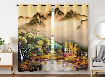 HommomH Curtains (2 Panel) Grommet Top Darkening Blackout Room Retro Landscape Painting Poetic Romance
HommomH Curtains (2 Panel) Grommet Top Darkening Blackout Room Retro Landscape Painting Poetic Romance