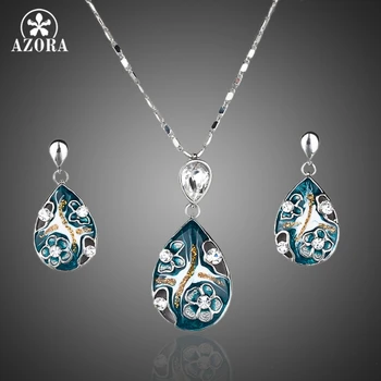 AZORA White Gold Color Lady's Elegant Transparent Crystal Pendant Earring and Pendant Necklace Jewelry Set TG0001
AZORA White Gold Color Lady's Elegant Transparent Crystal Pendant Earring and Pendant Necklace Jewelry Set TG0001