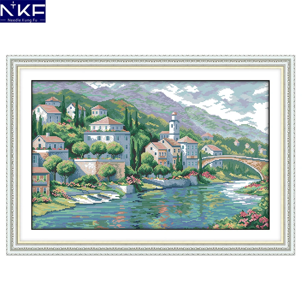 NKF River Town Painting Counted or Stamped 11CT 14CT DIY Kits Cross Stitch Embroidery Needlework Sets for Home Decoration
NKF River Town Painting Counted or Stamped 11CT 14CT DIY Kits Cross Stitch Embroidery Needlework Sets for Home Decoration