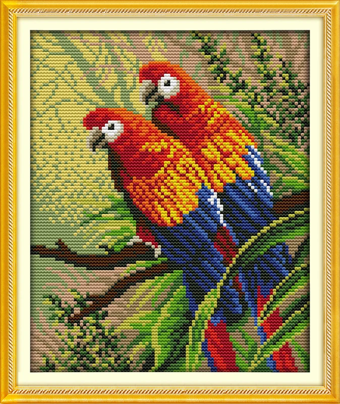Needlework,DIY DMC Cross stitch,Sets For Embroidery kits,Two parrots bird Pattern Counted Cross-Stitch Sewing kit wedding gift
Needlework,DIY DMC Cross stitch,Sets For Embroidery kits,Two parrots bird Pattern Counted Cross-Stitch Sewing kit wedding gift