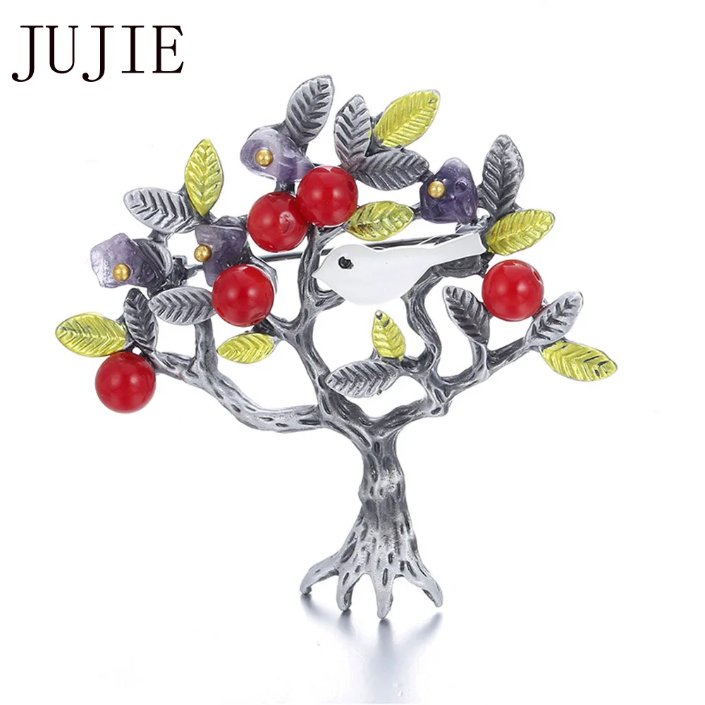 JUJIE Tree Brooch With Natural Stone Brooches For Women 2017 Vintage Pearls Brooch For Wedding Rhinestone Lapel Pins Brooches
JUJIE Tree Brooch With Natural Stone Brooches For Women 2017 Vintage Pearls Brooch For Wedding Rhinestone Lapel Pins Brooches