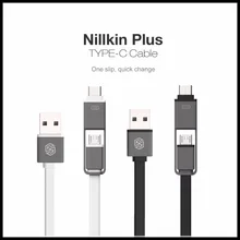 120CM Original NILLKIN Plus USB Type C & Micro USB Cable and Metal Plug Type-C USB for Xiaomi/huawei etc