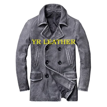 YR!Free shipping.classic gray long casual leather jacket,mens vintage slim genuine leather coat.plus size,cowhide overcoat
YR!Free shipping.classic gray long casual leather jacket,mens vintage slim genuine leather coat.plus size,cowhide overcoat