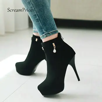 Women Platform Boots Flock Sexy Thin High Heel Ankle Boots Zipper Winter Fashion Woman Shoes Plus Size 2018 New
Women Platform Boots Flock Sexy Thin High Heel Ankle Boots Zipper Winter Fashion Woman Shoes Plus Size 2018 New