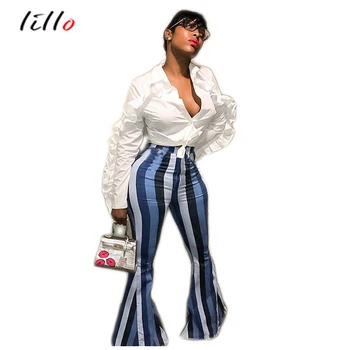 2018 fashion striped wide leg pants women popular blue striped print trousers comfortable fabric wild trousers high street style
2018 fashion striped wide leg pants women popular blue striped print trousers comfortable fabric wild trousers high street style