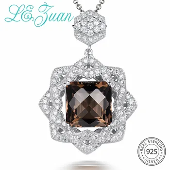L&zuan Real 925 Sterling Silver Necklace 5.19ct Natural Smoky Quartz Pendant Fine Jewelry Checkerboard Cut Luxury Pendant Choker
L&zuan Real 925 Sterling Silver Necklace 5.19ct Natural Smoky Quartz Pendant Fine Jewelry Checkerboard Cut Luxury Pendant Choker