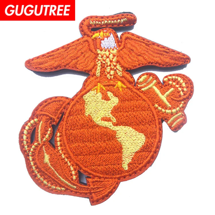 

GUGUTREE embroidery HOOK&LOOP Eagle Globe and Anchor patch punisher flag patches badges applique patches for clothing AD-386