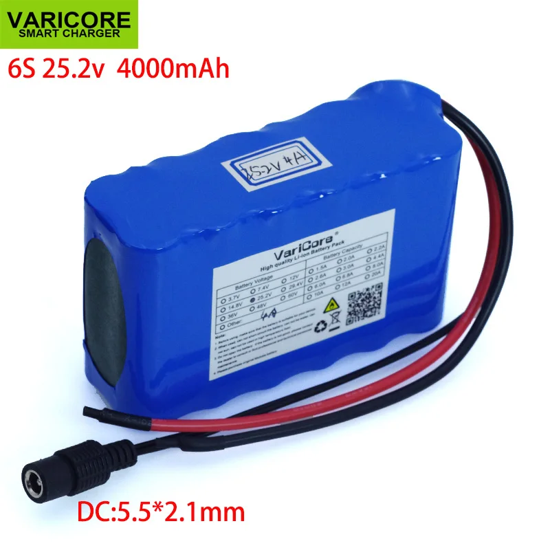VariCore 24V 4Ah 6S2P 18650 Battery li-ion battery 25.2v 4000mah electric bicycle moped /electric/lithium ion pack | Электроника