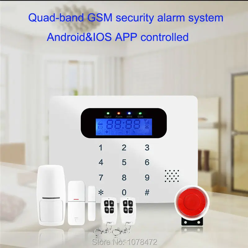 Quad-band GSM alarm with Touch keypad Android&IOS APP controlled home alarm system with voice in 7 languages for option
Quad-band GSM alarm with Touch keypad Android&IOS APP controlled home alarm system with voice in 7 languages for option