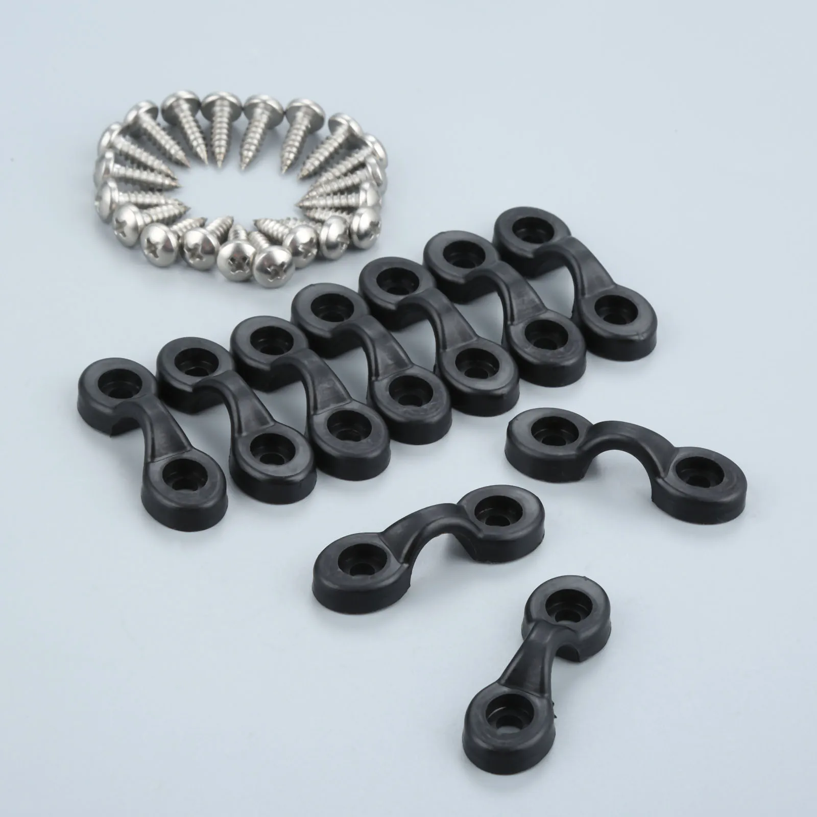 10pcs C-Shaped Nylon Bungee Deck Loops Tie Down Pad Eye & 20pcs Stainless Steel Screws For Kayak Deck Rigging Boats Accessories
10pcs C-Shaped Nylon Bungee Deck Loops Tie Down Pad Eye & 20pcs Stainless Steel Screws For Kayak Deck Rigging Boats Accessories