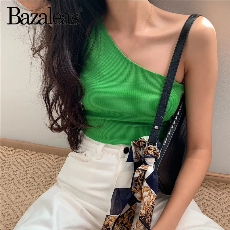Bazaleas Streetwear Side adjust tape Women Tank Top Basic Green women Camis Casual crop top drop shipping
Bazaleas Streetwear Side adjust tape Women Tank Top Basic Green women Camis Casual crop top drop shipping