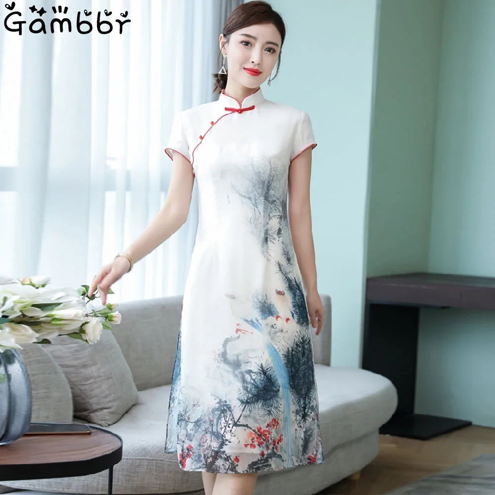 Summer Chinese Style Retro Cheongsam Short Qipao Vinatge Painting Printed Traditional Dress for Women Girl Short Sleeve Qi Pao
Summer Chinese Style Retro Cheongsam Short Qipao Vinatge Painting Printed Traditional Dress for Women Girl Short Sleeve Qi Pao