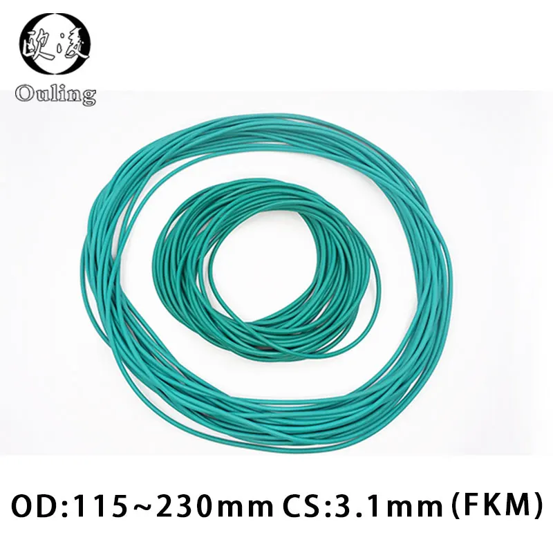 

Rubber Ring Green FKM O ring Seal 3mm Thickness OD115/120/125/130/135/140/145/150/230mm Rubber ORings Seal Fuel Gasket Washer