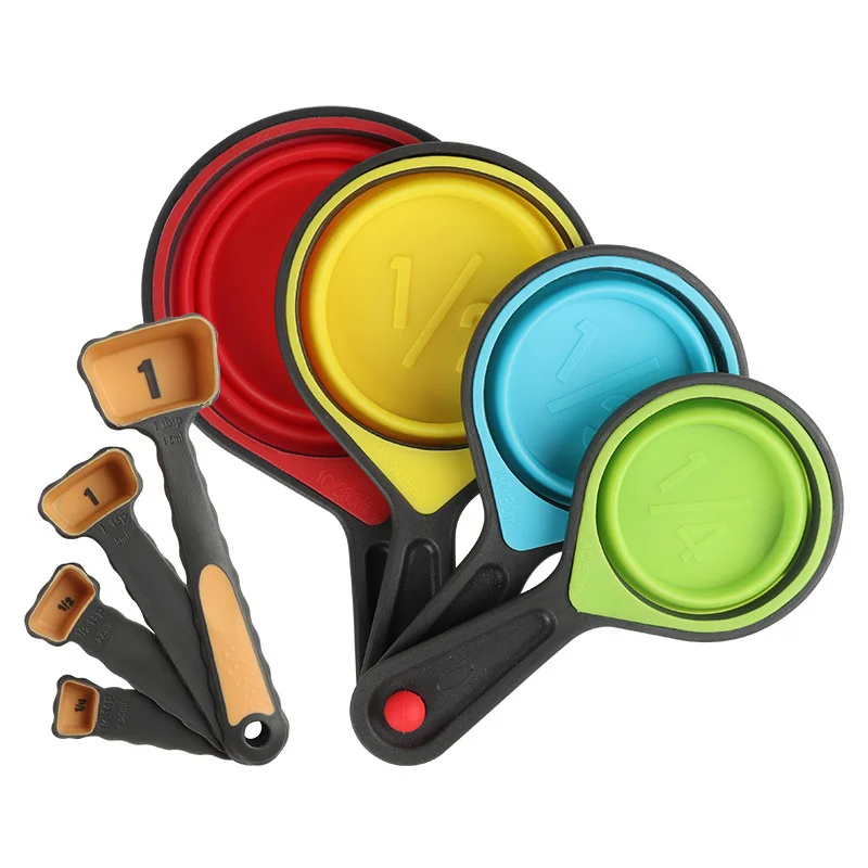 4 foldable spoons Food grade silicone Portable measuring tool measuring cup Kitchen accessories Cooking supplies
4 foldable spoons Food grade silicone Portable measuring tool measuring cup Kitchen accessories Cooking supplies