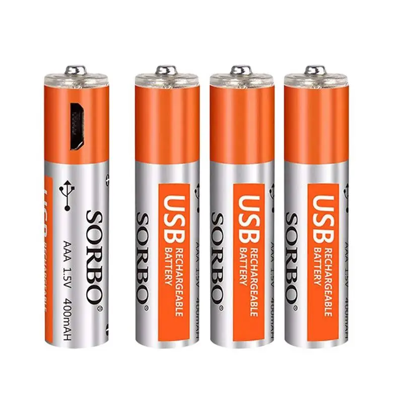 USB Rechargeable AAA Lithium Batteries - Micro-USB Charging Port, 1.5V/ 400mAh, Pre-Charged, 1000 Cycle - Not Alkaline/Ni-MH B
USB Rechargeable AAA Lithium Batteries - Micro-USB Charging Port, 1.5V/ 400mAh, Pre-Charged, 1000 Cycle - Not Alkaline/Ni-MH B