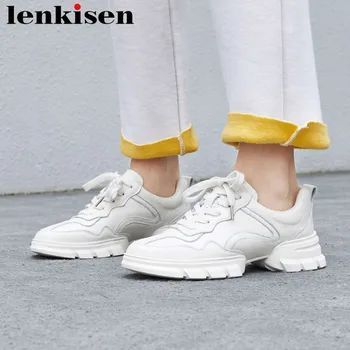 Lenkisen simple style lace up natural leather med bottom platform lace up ventilate sneakers casual shoes vulcanized shoes L13
Lenkisen simple style lace up natural leather med bottom platform lace up ventilate sneakers casual shoes vulcanized shoes L13