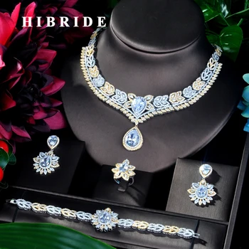 HIBRIDE Fashion Big Water Drop Shape Cubic Zircon 4 pcs Wedding Bridal Jewelry Set Copper Dubai Jewelry For Ladies N-855
HIBRIDE Fashion Big Water Drop Shape Cubic Zircon 4 pcs Wedding Bridal Jewelry Set Copper Dubai Jewelry For Ladies N-855