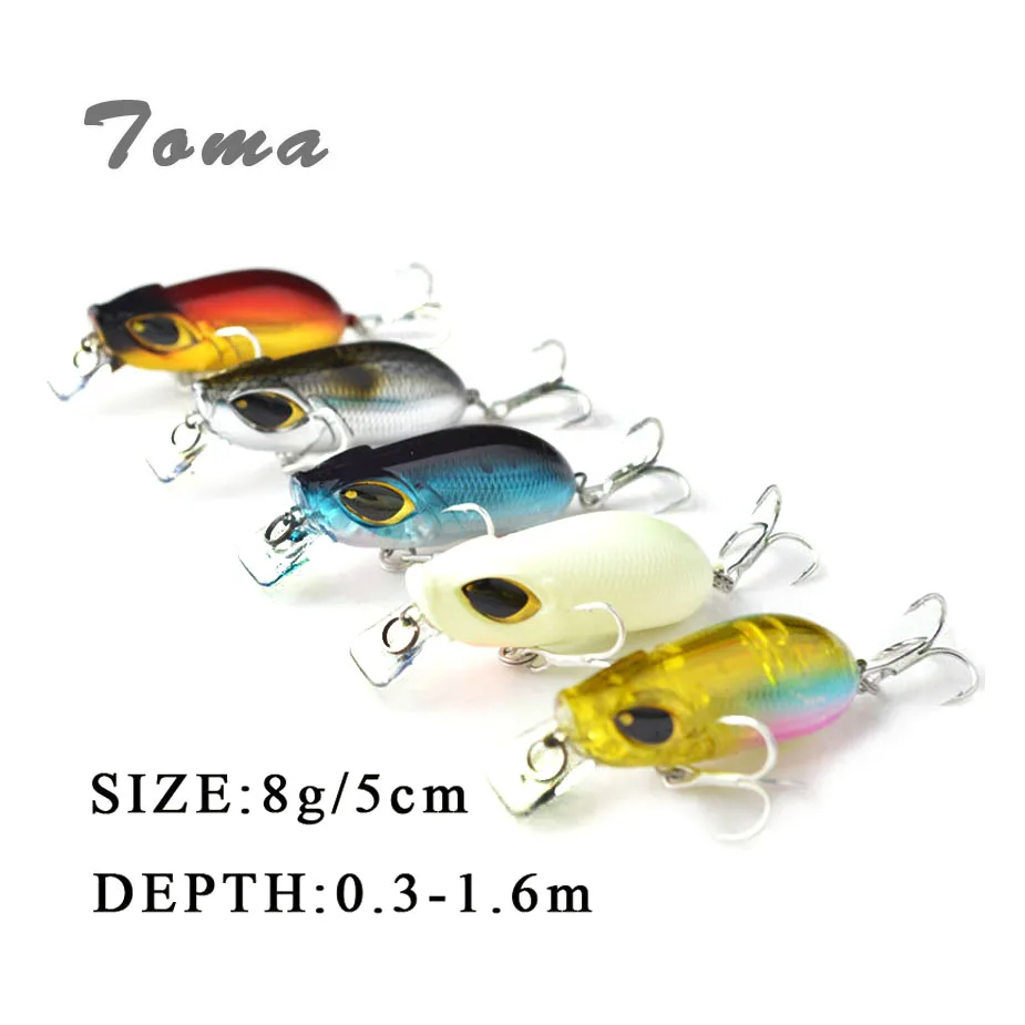 TOMA 5PCS/lot Minnow Fishing Lures Hard Bait Slowly Sinking 5cm 8g 0.3-1.6m Floating Artificial Lure Treble Hooks Crankbait
TOMA 5PCS/lot Minnow Fishing Lures Hard Bait Slowly Sinking 5cm 8g 0.3-1.6m Floating Artificial Lure Treble Hooks Crankbait