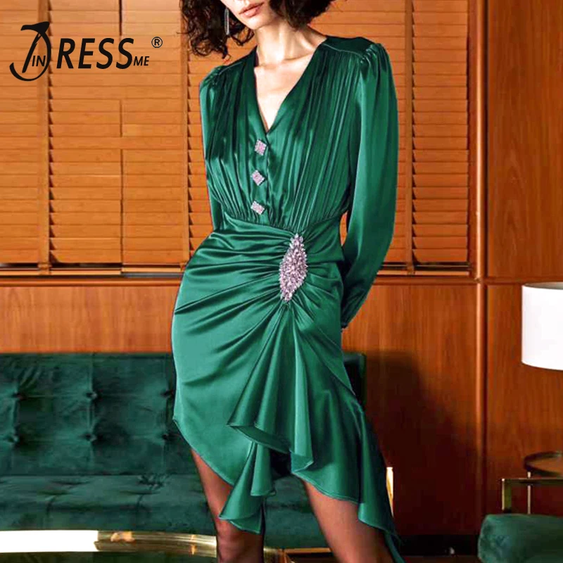 INDRESSME 2019 New Women Long Sleeve Asymmetric V Neck Bodycon Draped Dress New Vestidos Summer Party Club Dress With Crystal
INDRESSME 2019 New Women Long Sleeve Asymmetric V Neck Bodycon Draped Dress New Vestidos Summer Party Club Dress With Crystal