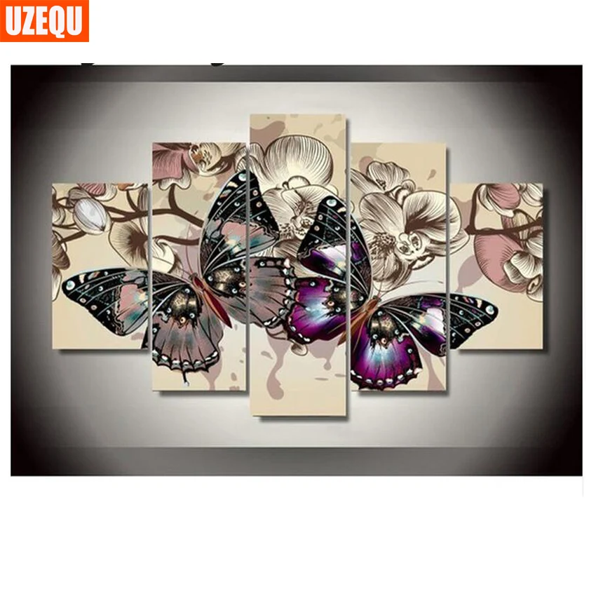 UzeQu 5pcs 5D DIY Diamond Painting Butterfly Cross Stitch Multi-picture Diamond Embroidery Full Round Rhinestones Painting Decor
UzeQu 5pcs 5D DIY Diamond Painting Butterfly Cross Stitch Multi-picture Diamond Embroidery Full Round Rhinestones Painting Decor
